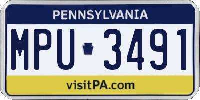 PA license plate MPU3491