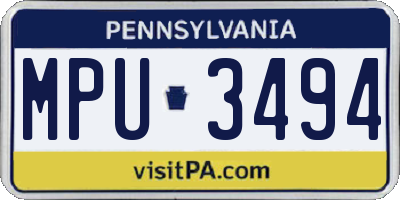 PA license plate MPU3494