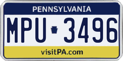 PA license plate MPU3496
