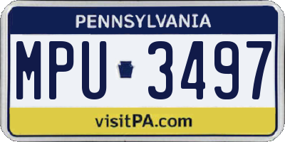PA license plate MPU3497