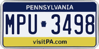 PA license plate MPU3498