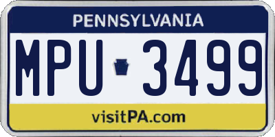 PA license plate MPU3499