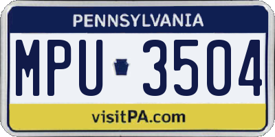 PA license plate MPU3504