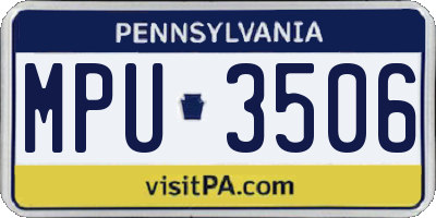 PA license plate MPU3506