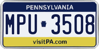 PA license plate MPU3508