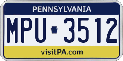 PA license plate MPU3512