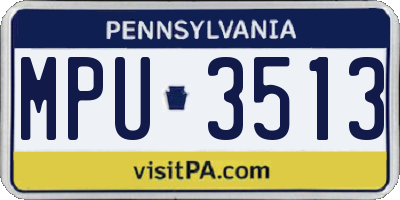PA license plate MPU3513