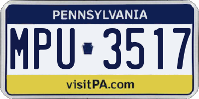PA license plate MPU3517
