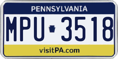 PA license plate MPU3518