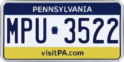 PA license plate MPU3522