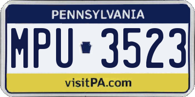 PA license plate MPU3523