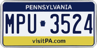 PA license plate MPU3524