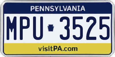 PA license plate MPU3525