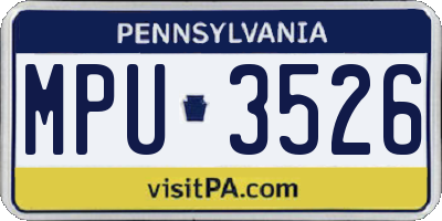 PA license plate MPU3526