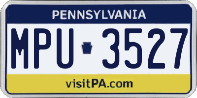PA license plate MPU3527