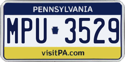 PA license plate MPU3529