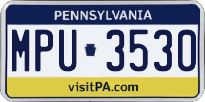 PA license plate MPU3530