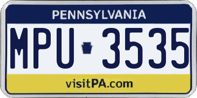 PA license plate MPU3535