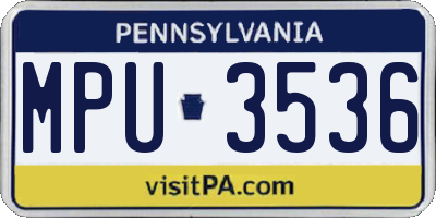 PA license plate MPU3536