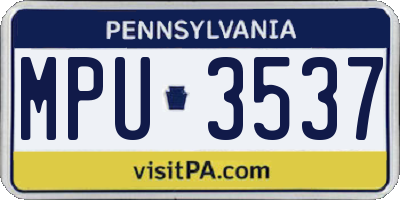 PA license plate MPU3537