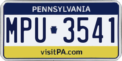 PA license plate MPU3541