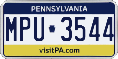 PA license plate MPU3544