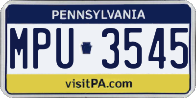 PA license plate MPU3545