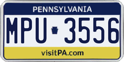 PA license plate MPU3556
