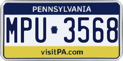 PA license plate MPU3568