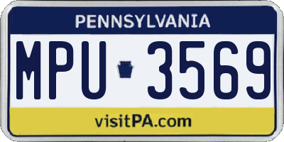 PA license plate MPU3569
