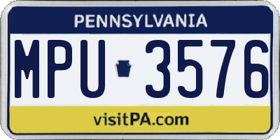 PA license plate MPU3576