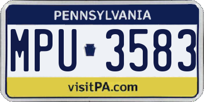 PA license plate MPU3583