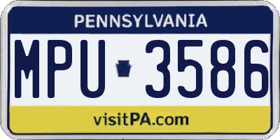 PA license plate MPU3586