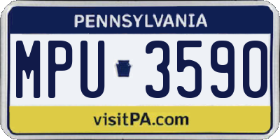 PA license plate MPU3590
