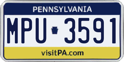 PA license plate MPU3591