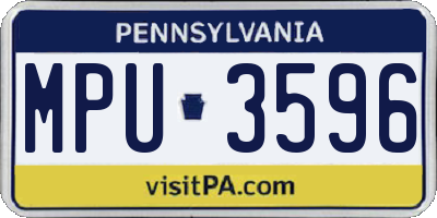 PA license plate MPU3596