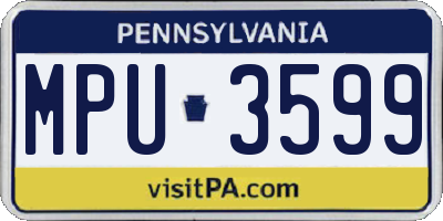 PA license plate MPU3599