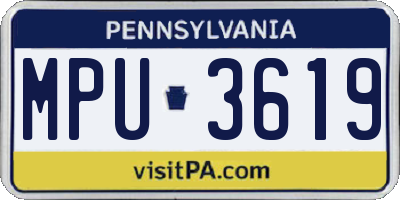 PA license plate MPU3619