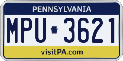 PA license plate MPU3621