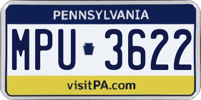 PA license plate MPU3622