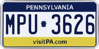 PA license plate MPU3626