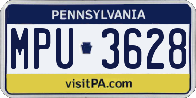 PA license plate MPU3628