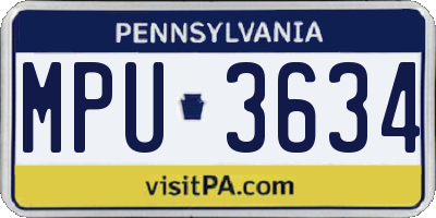 PA license plate MPU3634