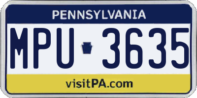 PA license plate MPU3635