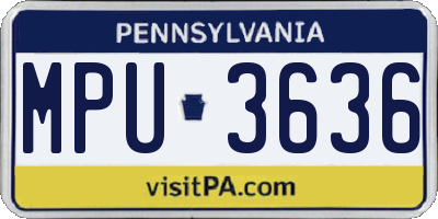 PA license plate MPU3636