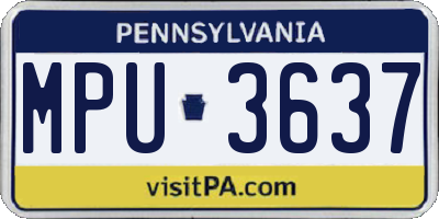 PA license plate MPU3637