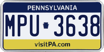 PA license plate MPU3638