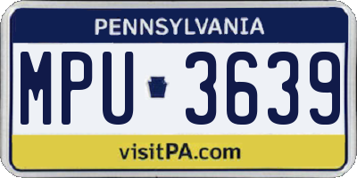 PA license plate MPU3639
