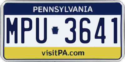 PA license plate MPU3641