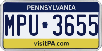PA license plate MPU3655